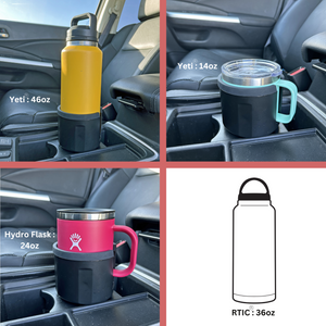 Swigzy Extra Wide Cup Holder Expander for Yeti 14/46oz Rambler, Hydro Flask 24oz Mugs, RTIC 36oz Bottles and all other 3.8-4" Diameter Drinks