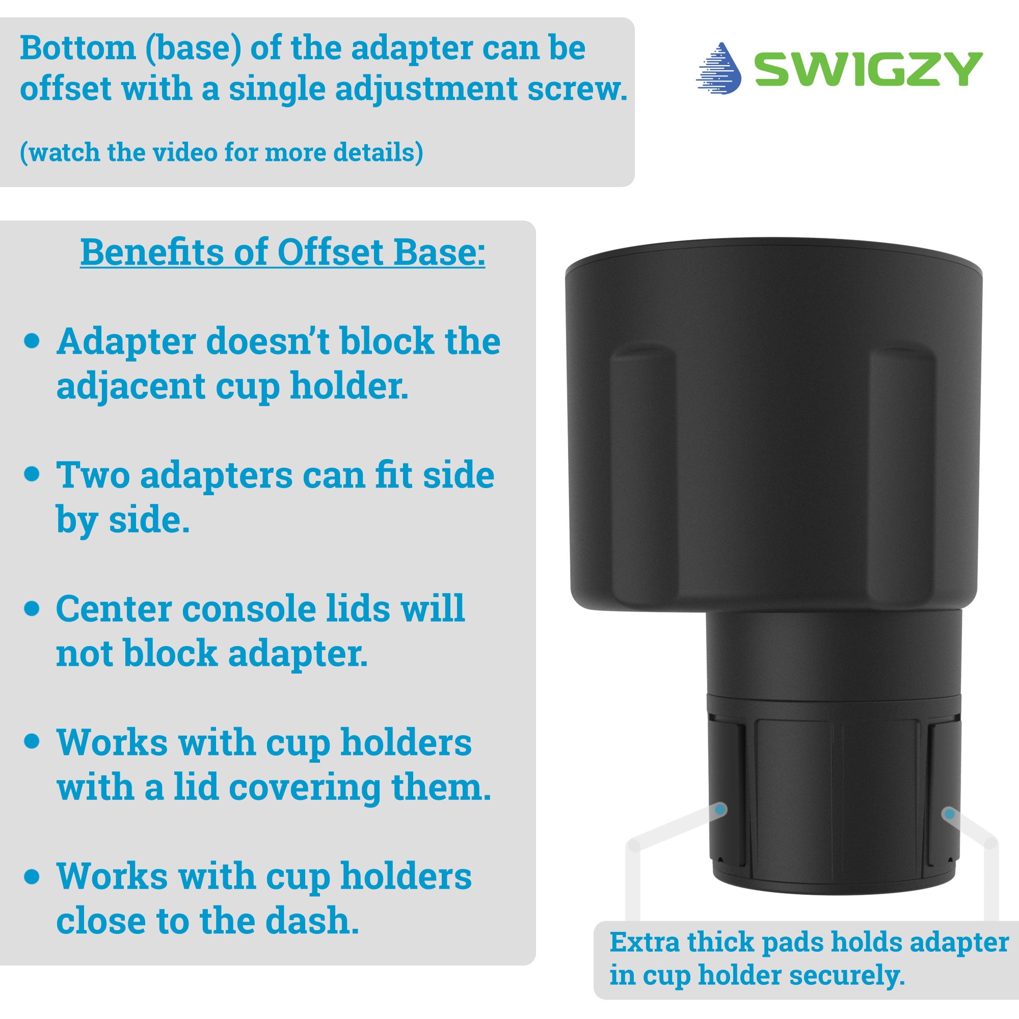 2-Pack Swigzy Car Cup Holder Expander Adapter - Holds Hydro Flask