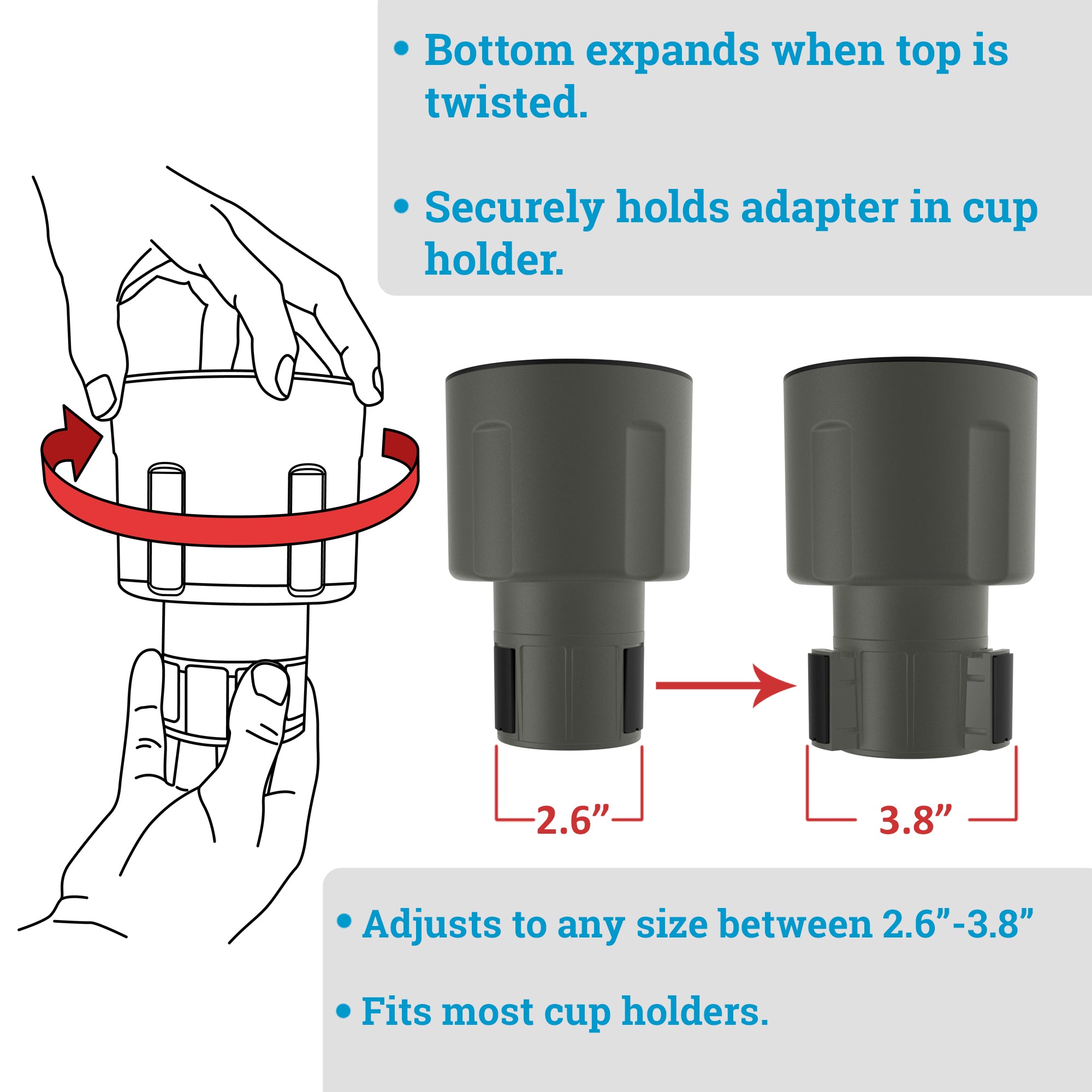 Low Temp Car Cup Holder Adapter - 32oz Nalgene, 32oz/40oz Hydroflasks –  Limit3dPrinting